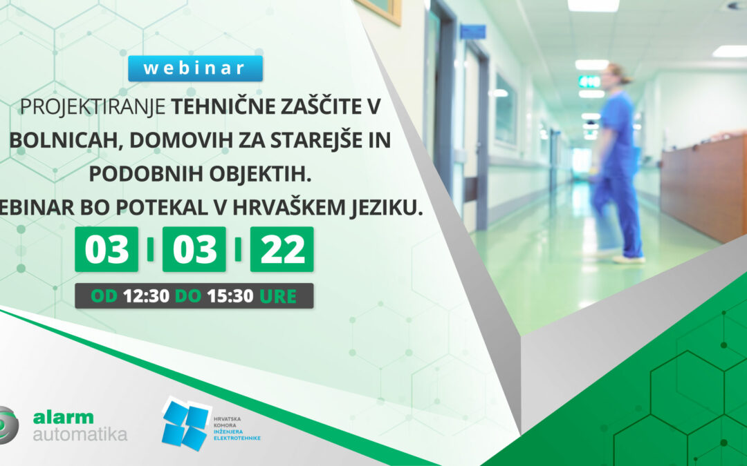 Webinar Načrtovanje zaščite v bolnicah, domovih za starejše občane in podobnih objektih