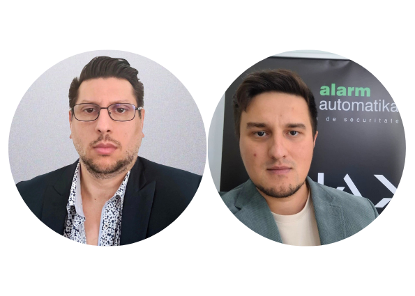 Paul Roman, direktor i Vasile Onica, projektna prodaja, Alarm automatika Rumunjska