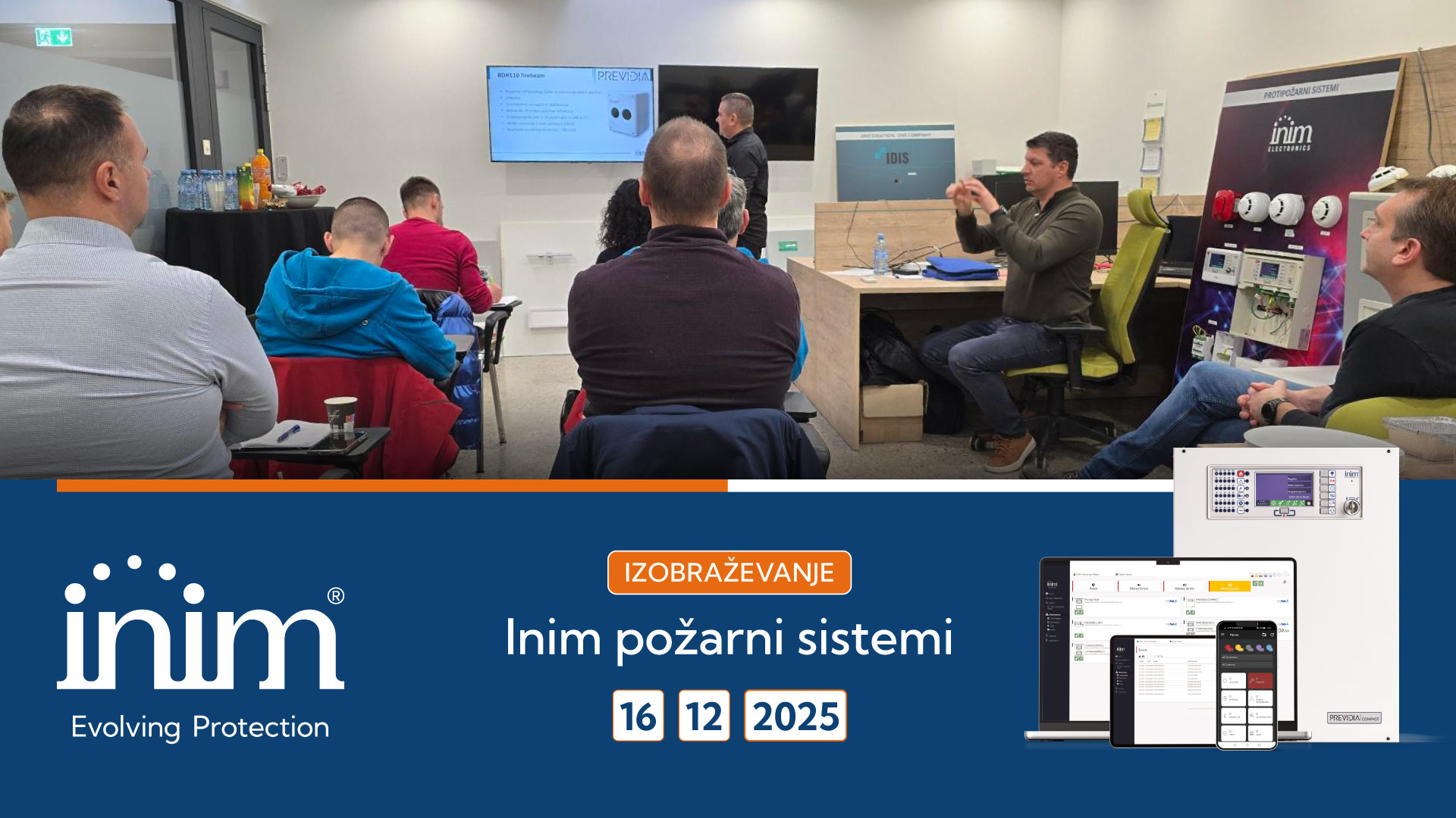 Izobraževanje o INIM sistemu za javljanje požara v Ljubljani